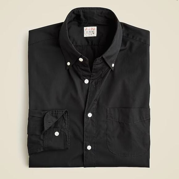 J Crew Men's Secret Wash Cotton Poplin Button Down Shirt Small Black - Picture 15 of 15
